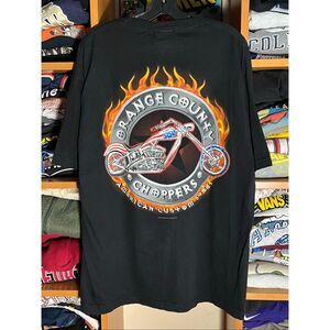 Vintage Orange County Choppers USA Flame Biker Tee